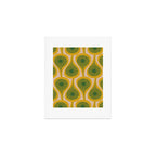 Mid Century Modern Atomic Drops Pattern Green Mustard Art Print Gallery Image 1