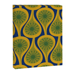Mid Century Modern Atomic Drops Pattern Green Mustard Blue Canvas Print Gallery Image 8