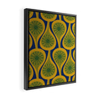 Mid Century Modern Atomic Drops Pattern Green Mustard Blue Framed Canvas Print Gallery Image 2