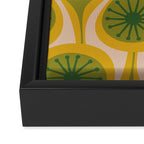 Mid Century Modern Atomic Drops Pattern Green Mustard Framed Canvas Print Gallery Image 3