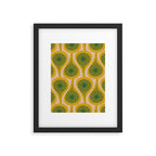 Mid Century Modern Atomic Drops Pattern Green Mustard Framed Art Print Gallery Image 6