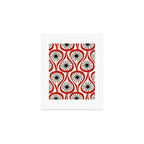Mid Century Modern Atomic Drops Pattern in Red Black Cream Art Print Gallery Image 1