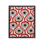 Mid Century Modern Atomic Drops Pattern in Red Black Cream Framed Canvas Print Gallery Image 8