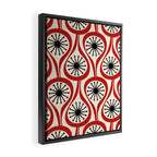 Mid Century Modern Atomic Drops Pattern in Red Black Cream Framed Canvas Print Gallery Image 2