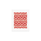 Mid Century Modern Atomic Drops Pattern in Retro Christmas Red and Cream Art Print Gallery Image 1