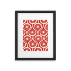 Mid Century Modern Atomic Drops Pattern in Retro Christmas Red and Cream Framed Art Print Gallery Image 6