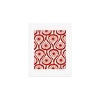 Mid Century Modern Atomic Drops Pattern Red and Cream Art Print Gallery Image 1