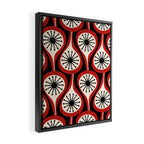 Mid Century Modern Atomic Drops Pattern Red Black Cream Framed Canvas Print Gallery Image 2
