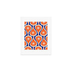 Mid Century Modern Atomic Drops Retro Pattern Bright Blue Orange Beige Art Print Gallery Image 1