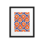 Mid Century Modern Atomic Drops Retro Pattern Bright Blue Orange Beige Framed Art Print Gallery Image 6