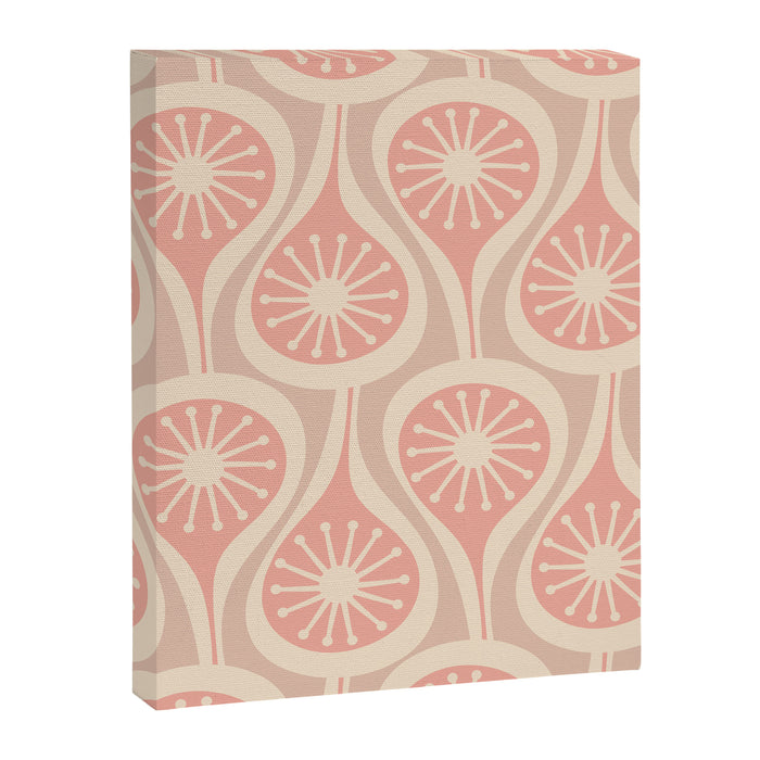 Mid Century Modern Atomic Drops Retro Pattern in Dusky Blush Pink Canvas Print Gallery Image 1