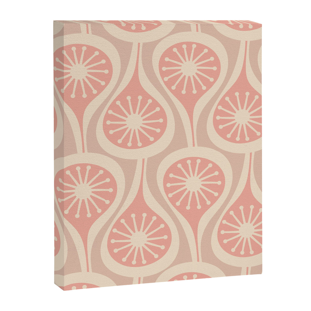 Mid Century Modern Atomic Drops Retro Pattern in Dusky Blush Pink Canvas Print Gallery Image 8