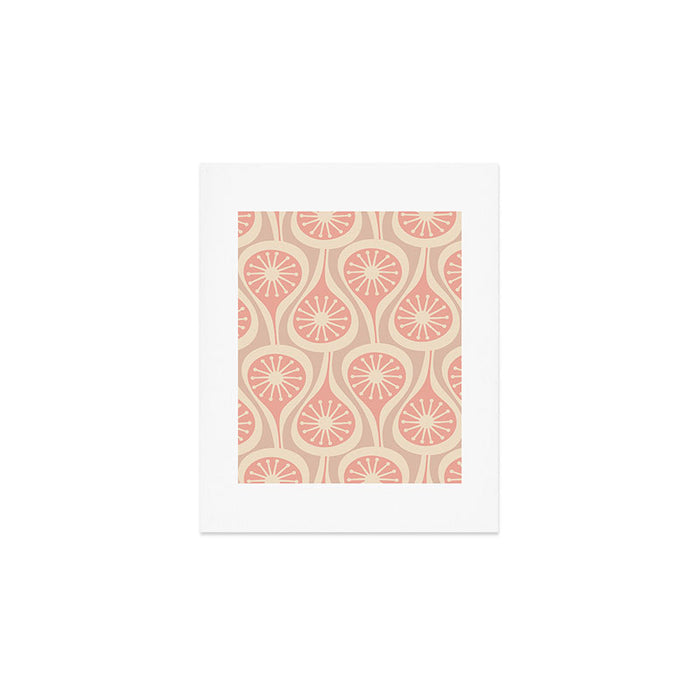 Mid Century Modern Atomic Drops Retro Pattern in Dusky Blush Pink Art Print Gallery Image 1
