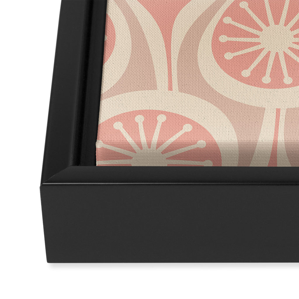 Mid Century Modern Atomic Drops Retro Pattern in Dusky Blush Pink Framed Canvas Print Gallery Image 3