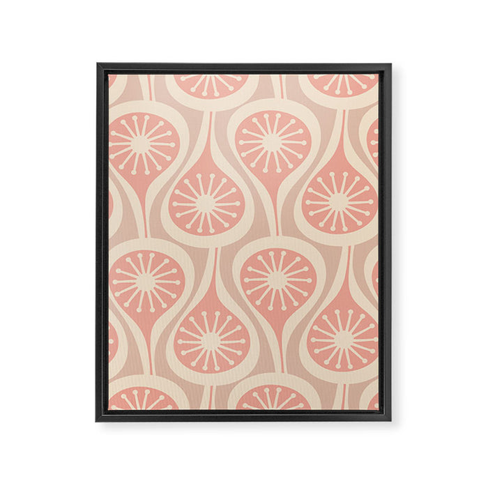 Mid Century Modern Atomic Drops Retro Pattern in Dusky Blush Pink Framed Canvas Print Gallery Image 1