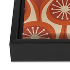 Mid Century Modern Atomic Drops Retro Pattern in Midcentury Burnt Orange and Beige Framed Canvas Print Gallery Image 3