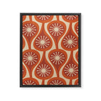 Mid Century Modern Atomic Drops Retro Pattern in Midcentury Burnt Orange and Beige Framed Canvas Print Gallery Image 8