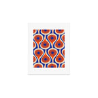 Mid Century Modern Atomic Drops Retro Pattern in Orange and Bright Blue Art Print Gallery Image 1