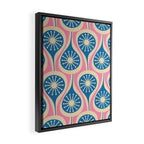Mid Century Modern Atomic Drops Retro Pattern in Pink and Blue Framed Canvas Print Gallery Image 2