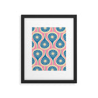 Mid Century Modern Atomic Drops Retro Pattern in Pink and Blue Framed Art Print Gallery Image 6