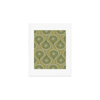 Mid Century Modern Atomic Drops Retro Pattern in Vintage Olive Green and Celadon Tones Art Print Gallery Image 1