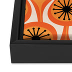 Mid Century Modern Atomic Drops Retro Pattern Orange Cream Black  Framed Canvas Print Gallery Image 3