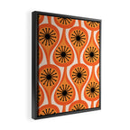 Mid Century Modern Atomic Drops Retro Pattern Orange Cream Black  Framed Canvas Print Gallery Image 2
