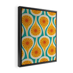 Mid Century Modern Atomic Drops Retro Pattern Turquoise Yellow Orange Framed Canvas Print Gallery Image 2