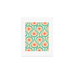 Mid Century Modern Atomic Drops Teal Orange Pattern Art Print Gallery Image 1