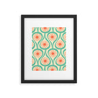 Mid Century Modern Atomic Drops Teal Orange Pattern Framed Art Print Gallery Image 6