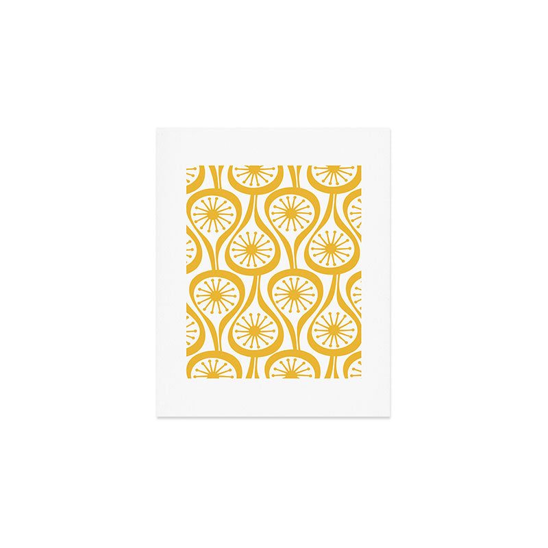 Mid Century Modern Atomic Drops Yellow Art Print Gallery Image 1