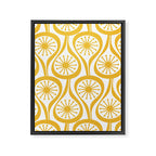 Mid Century Modern Atomic Drops Yellow Framed Canvas Print Gallery Image 8
