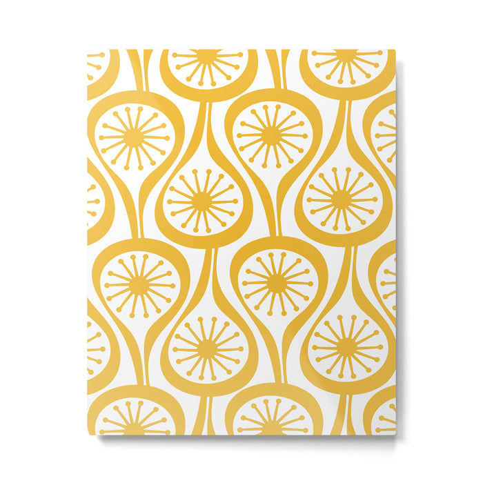 Mid Century Modern Atomic Drops Yellow Metal Print Gallery Image 1