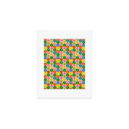 Mid Century Modern Atomic Future Colorful Dots and Stars Pattern small Art Print Gallery Image 1