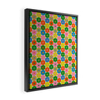 Mid Century Modern Atomic Future Colorful Dots and Stars Pattern small Framed Canvas Print Gallery Image 2