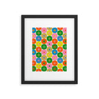 Mid Century Modern Atomic Future Colorful Dots and Stars Pattern Framed Art Print Gallery Image 6