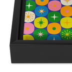 Mid Century Modern Atomic Future Colorful Modtastic Dots and Stars Pattern 2 Framed Canvas Print Gallery Image 3