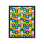 Mid Century Modern Atomic Future Colorful Modtastic Dots and Stars Pattern 2 Framed Canvas Print Gallery Image 8