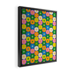 Mid Century Modern Atomic Future Colorful Modtastic Dots and Stars Pattern 2 Framed Canvas Print Gallery Image 2