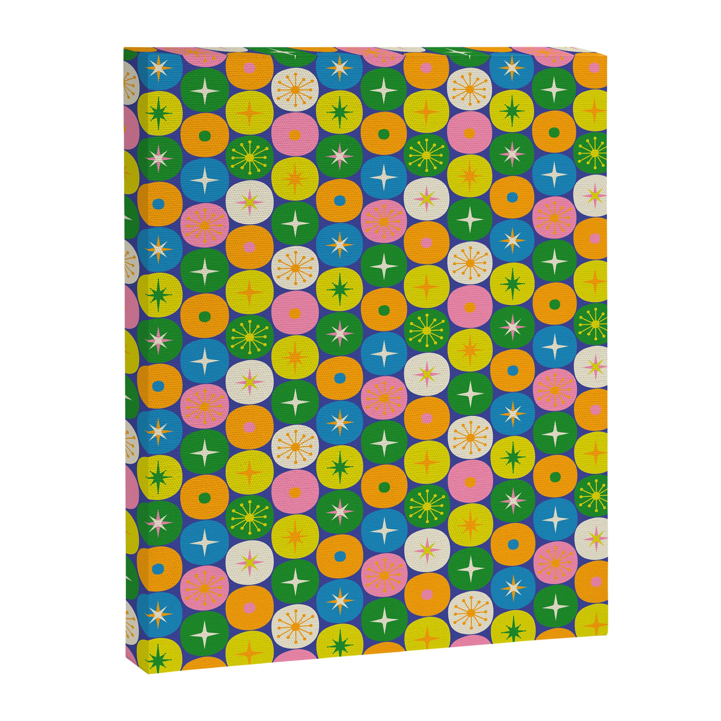Mid Century Modern Atomic Future Colorful Modtastic Dots and Stars Pattern 3 Canvas Print Gallery Image 8