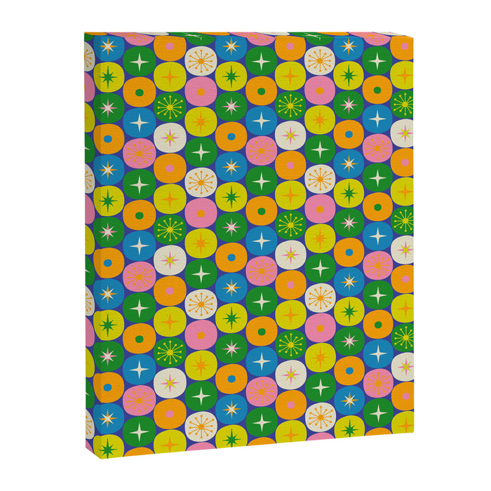 Mid Century Modern Atomic Future Colorful Modtastic Dots and Stars Pattern 3 Canvas Print Gallery Image 1