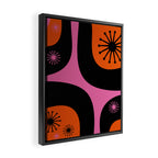 Mid Century Modern Atomic Groove Funky Retro 50s 60s Abstract Hot Pink Orange Black Framed Canvas Print Gallery Image 2