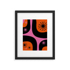 Mid Century Modern Atomic Groove Funky Retro 50s 60s Abstract Hot Pink Orange Black Framed Art Print Gallery Image 6