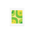 Mid Century Modern Atomic Groove Retro Abstract Pattern Lime Green and Yellow Art Print Gallery Image 1