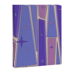 Mid Century Modern Atomic Purple Stained Glass and Stars Abstract Canvas Print Gallery Image 8
