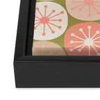 Mid Century Modern Atomic Retro Dots Pattern in Vintage Olive Green and Blush Pink Framed Canvas Print Gallery Image 3