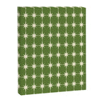 Mid Century Modern Atomic Starburst Grid Retro Christmas Green and Cream Canvas Print Gallery Image 6