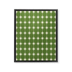 Mid Century Modern Atomic Starburst Grid Retro Christmas Green and Cream Framed Canvas Print Gallery Image 6