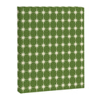 Mid Century Modern Atomic Starburst Grid Retro Christmas Olive Green and Cream Canvas Print Gallery Image 6