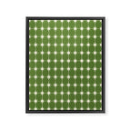 Mid Century Modern Atomic Starburst Grid Retro Christmas Olive Green and Cream Framed Canvas Print Gallery Image 6